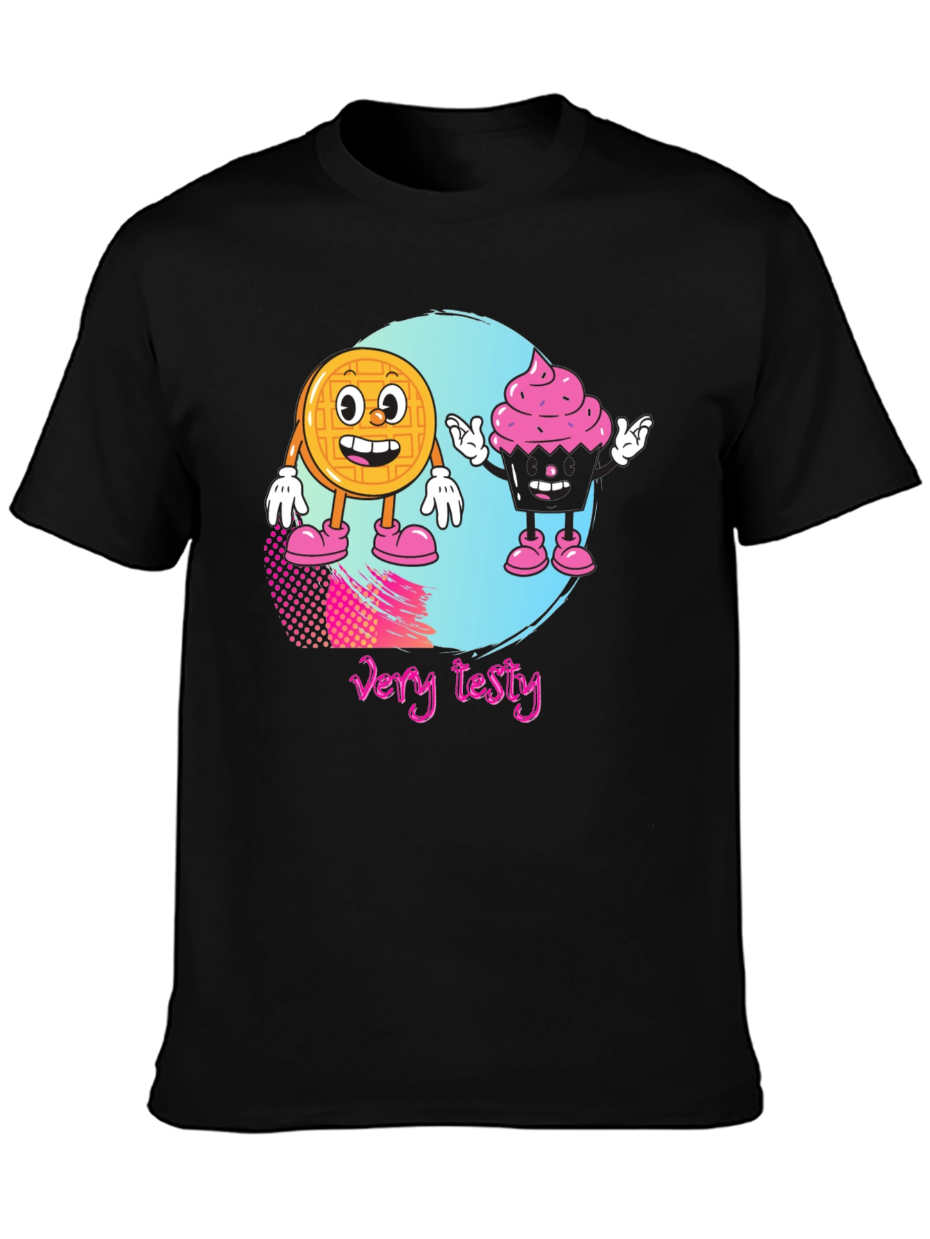 Very Tasty T-Shirt Waffle and Cupcake Design