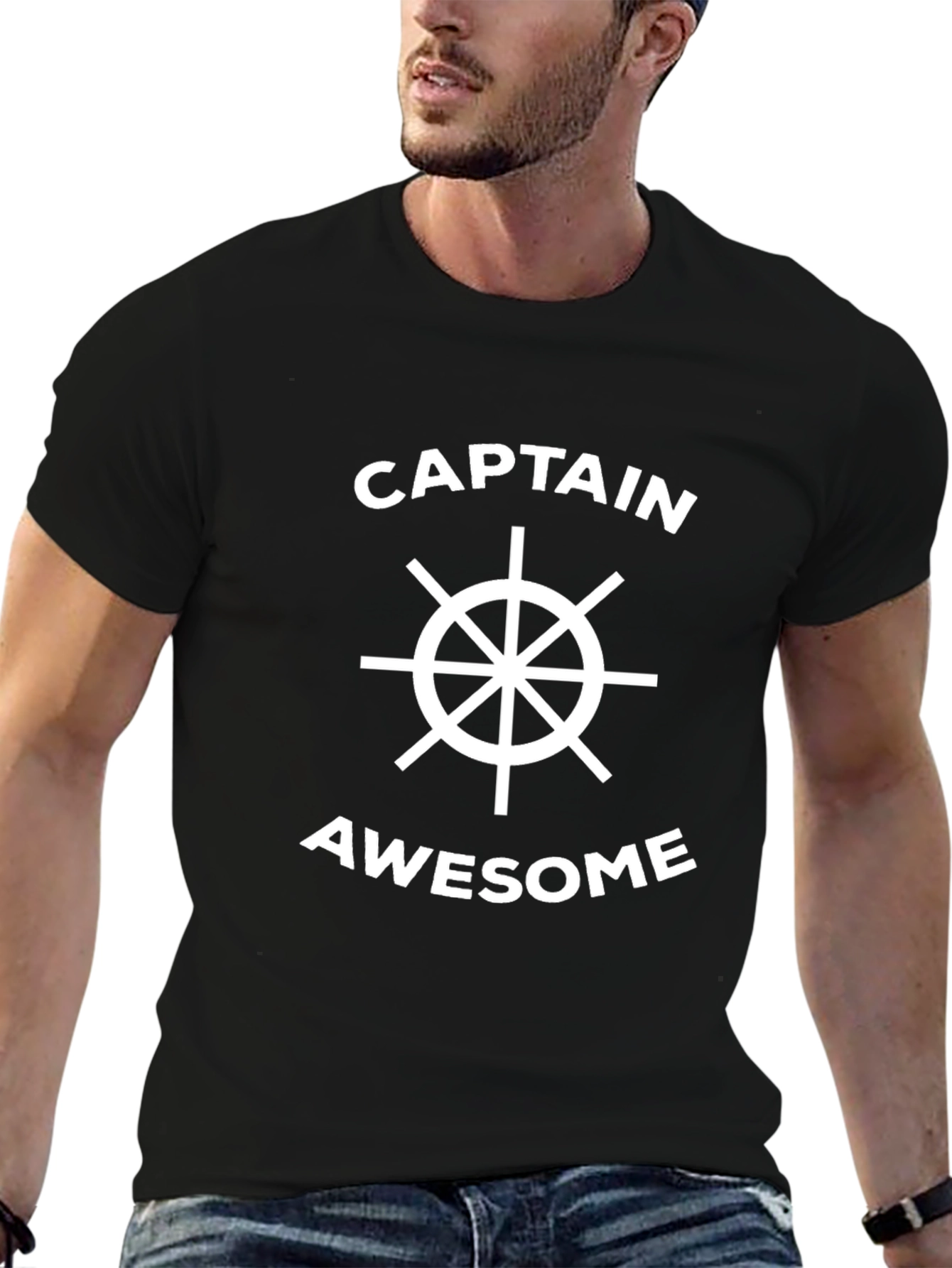 Captain Awesome Black T-Shirt