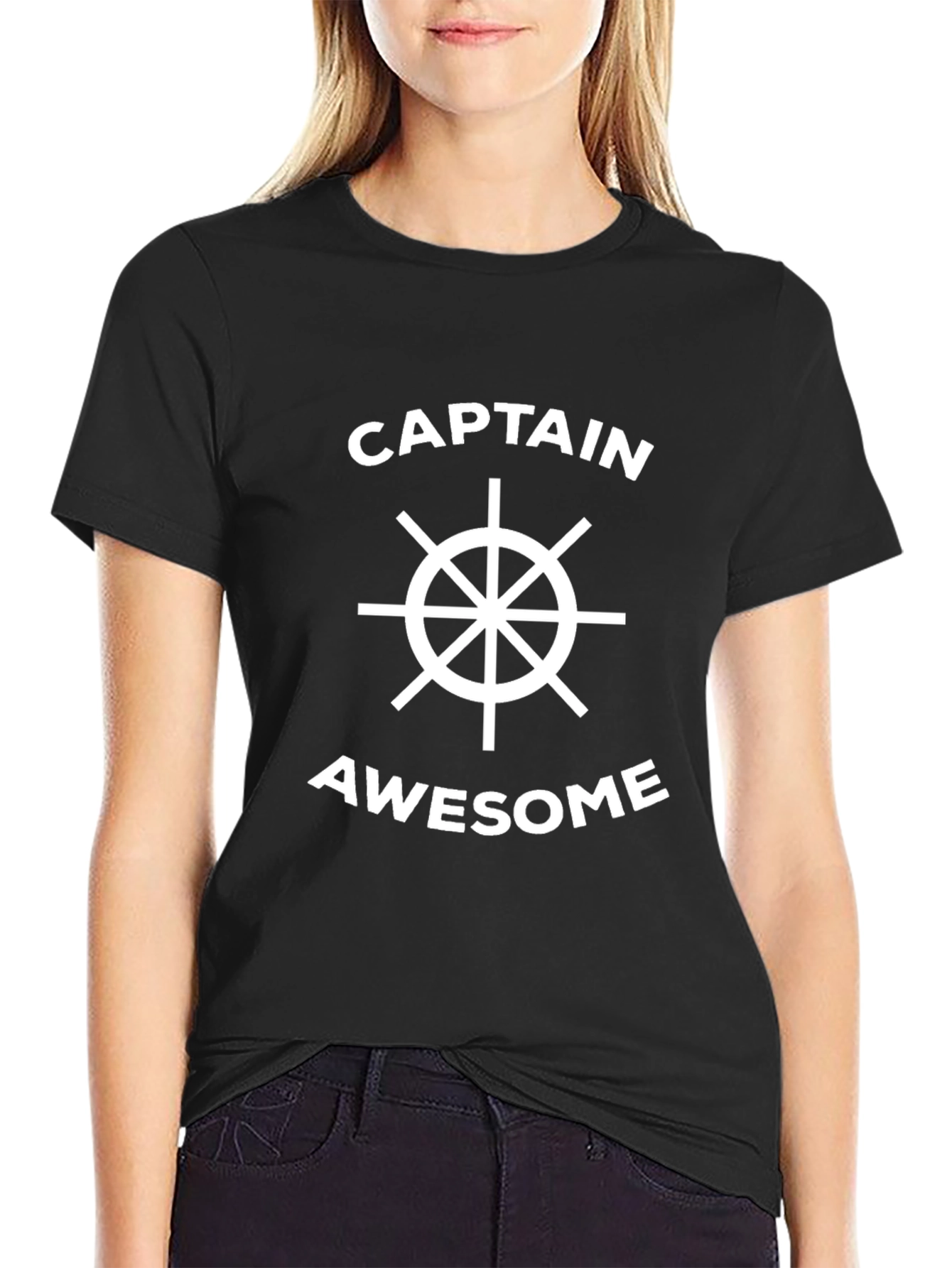 Captain Awesome Black T-Shirt