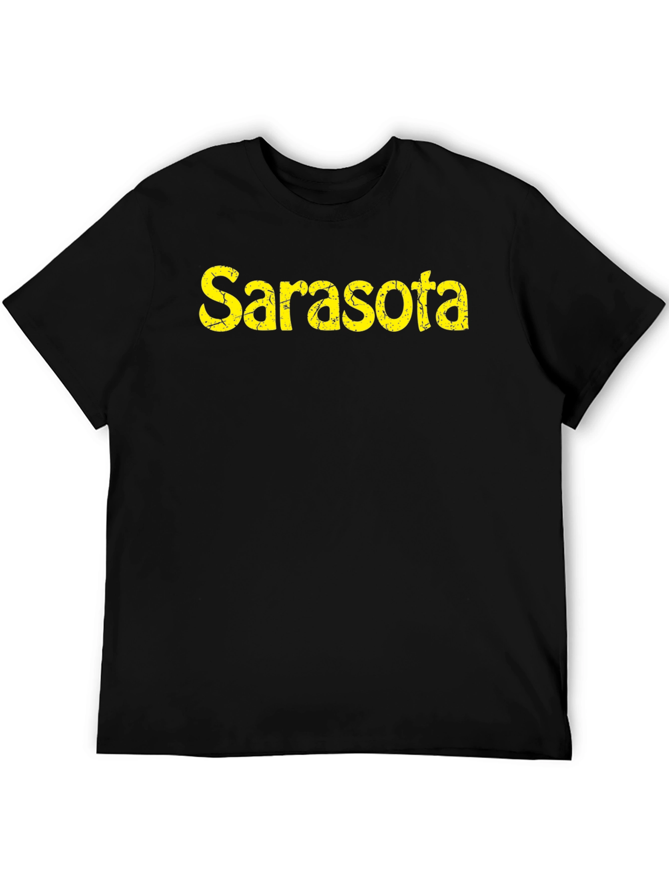 Sarasota Distressed Graphic Black T-Shirt