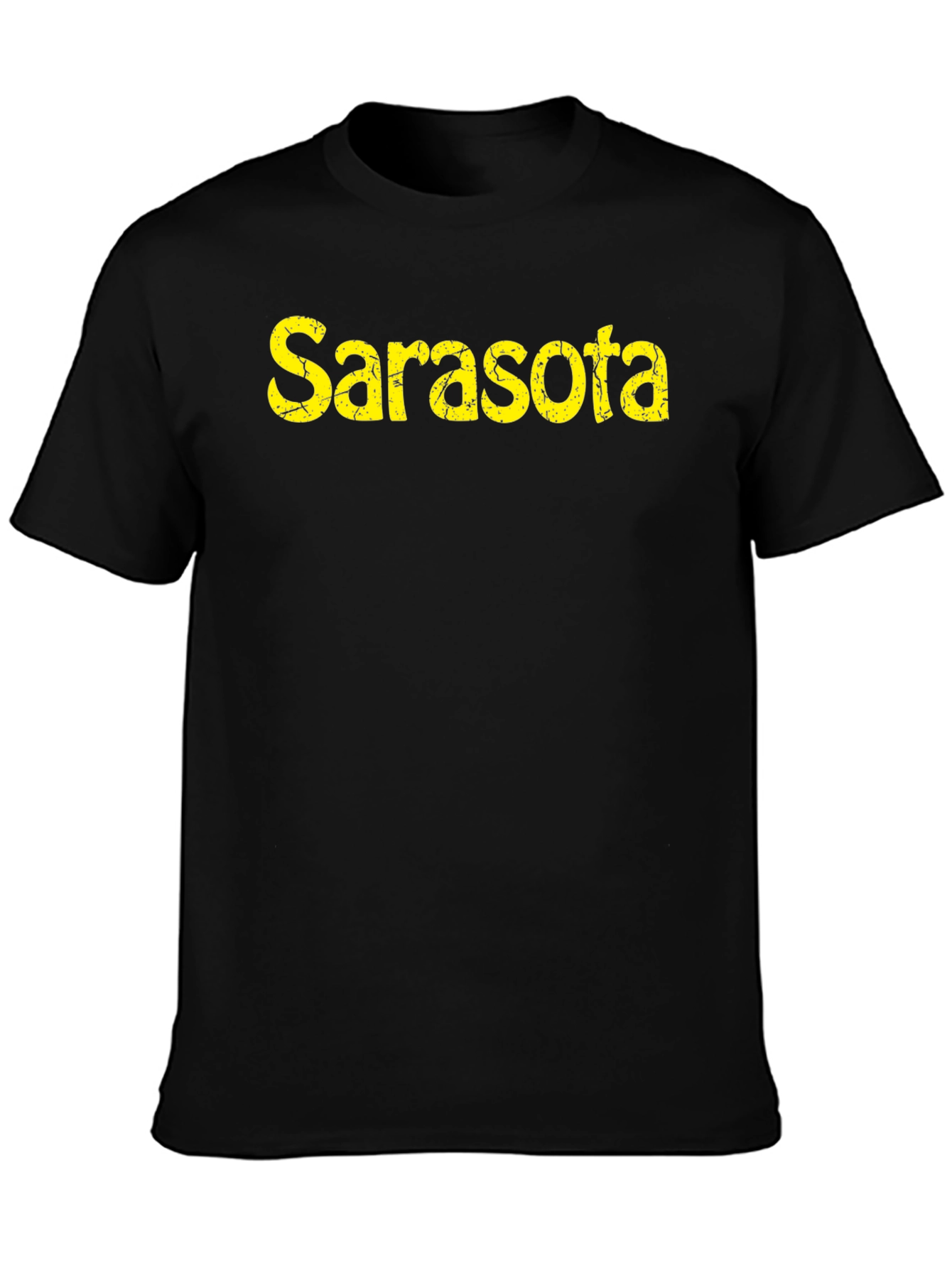 Sarasota Distressed Graphic Black T-Shirt