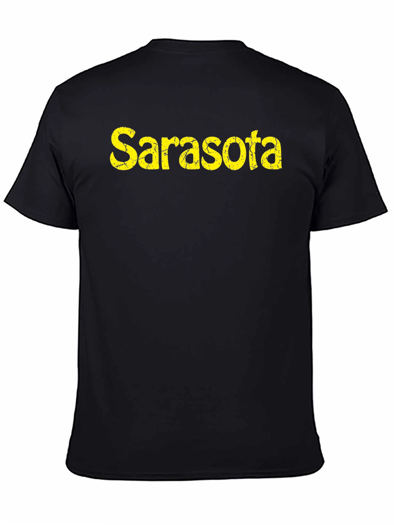 Sarasota Distressed Graphic Black T-Shirt