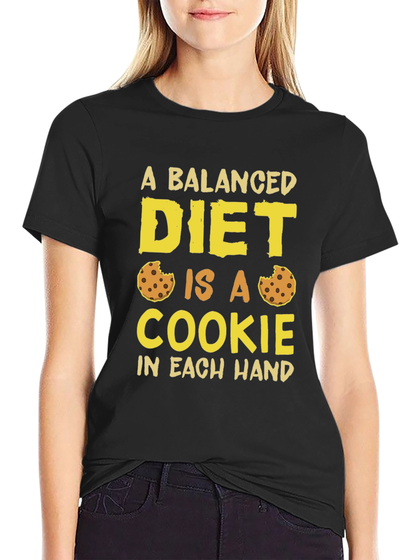 Balanced Diet Cookie T-Shirt Funny Foodie Tee