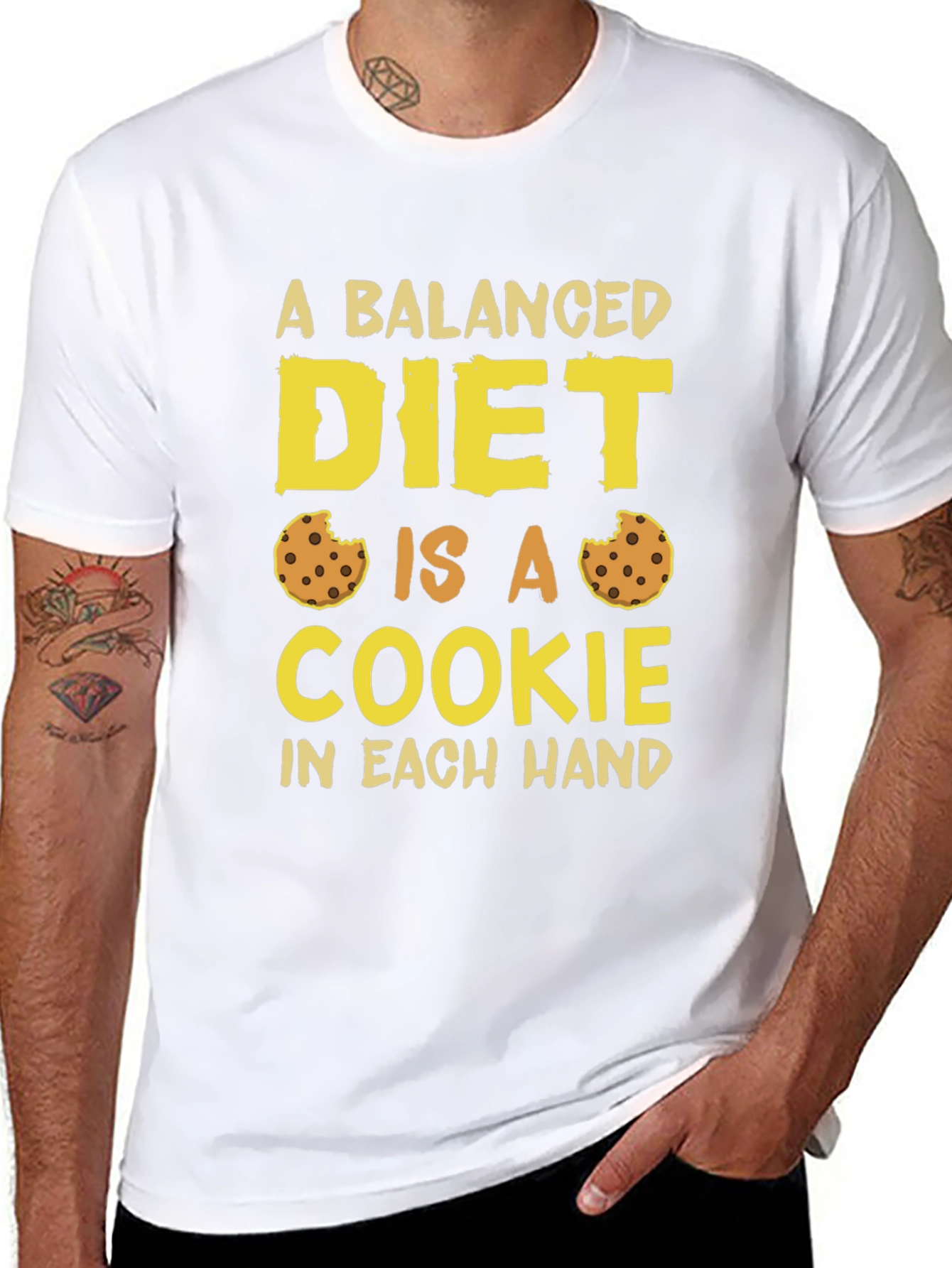 Balanced Diet Cookie T-Shirt Funny Foodie Tee