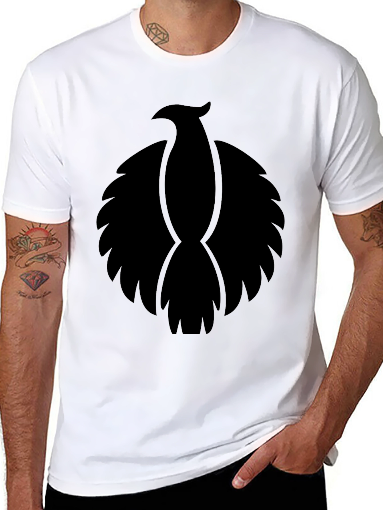 Black T-Shirt with Phoenix Graphic