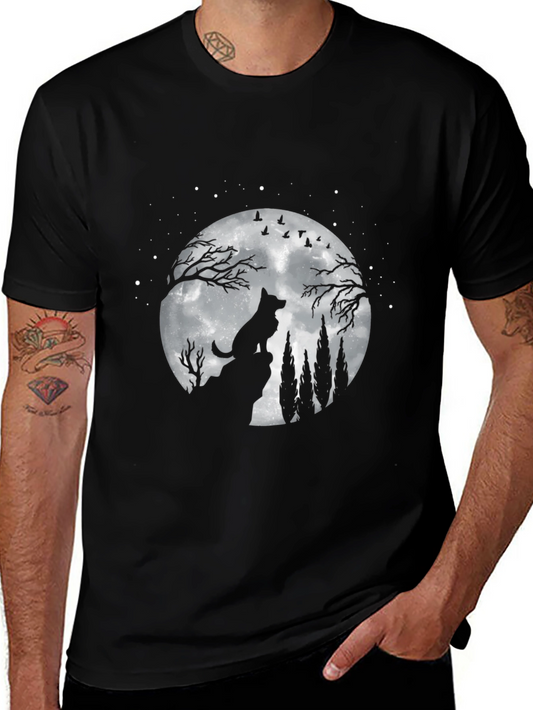 Wolf Moon Graphic T-Shirt - Night Sky Tee
