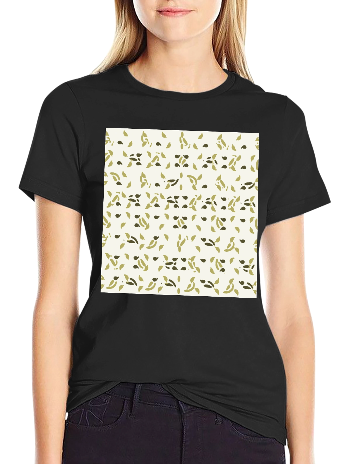 Patterned Crew Neck Tee - Casual Comfort