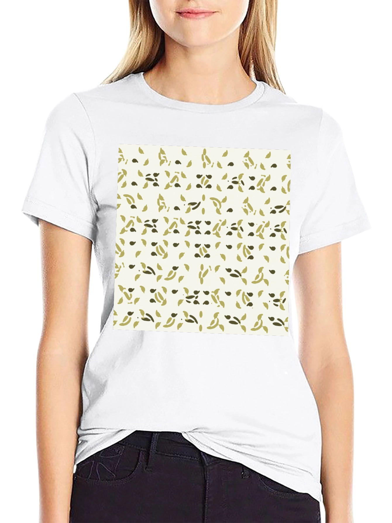 Patterned Crew Neck Tee - Casual Comfort