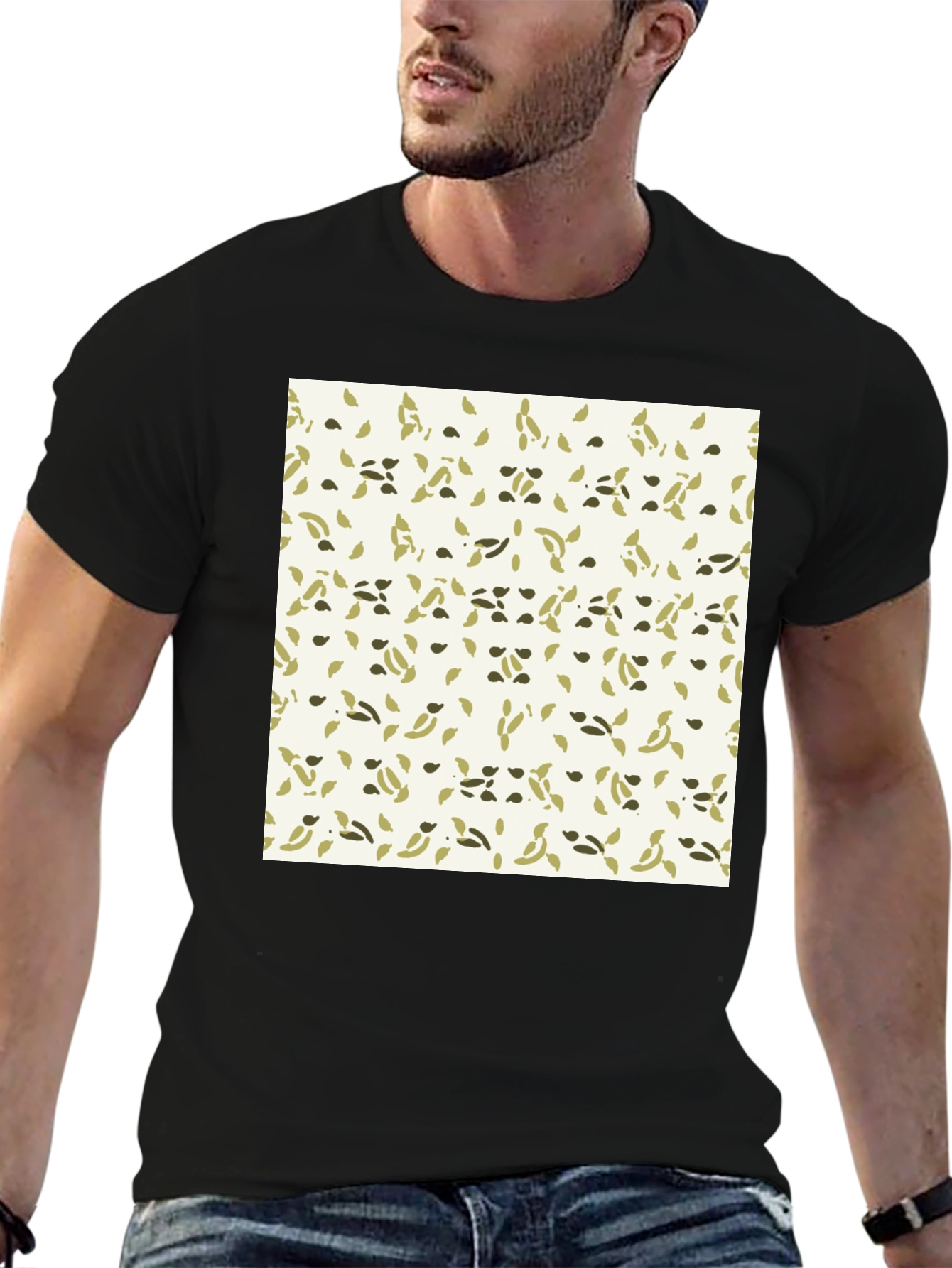 Patterned Crew Neck Tee - Casual Comfort