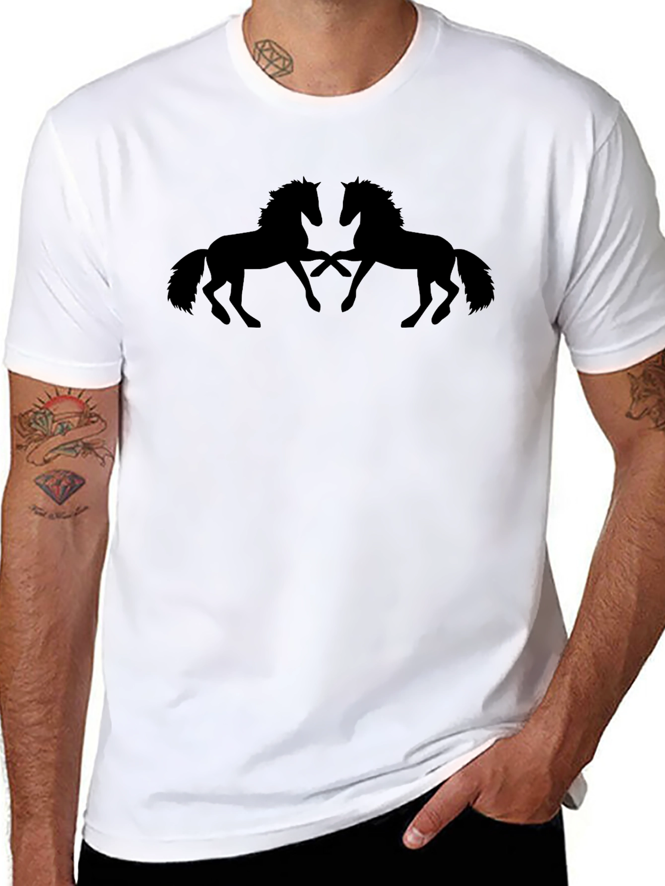 Black Horse Silhouette Graphic Tee