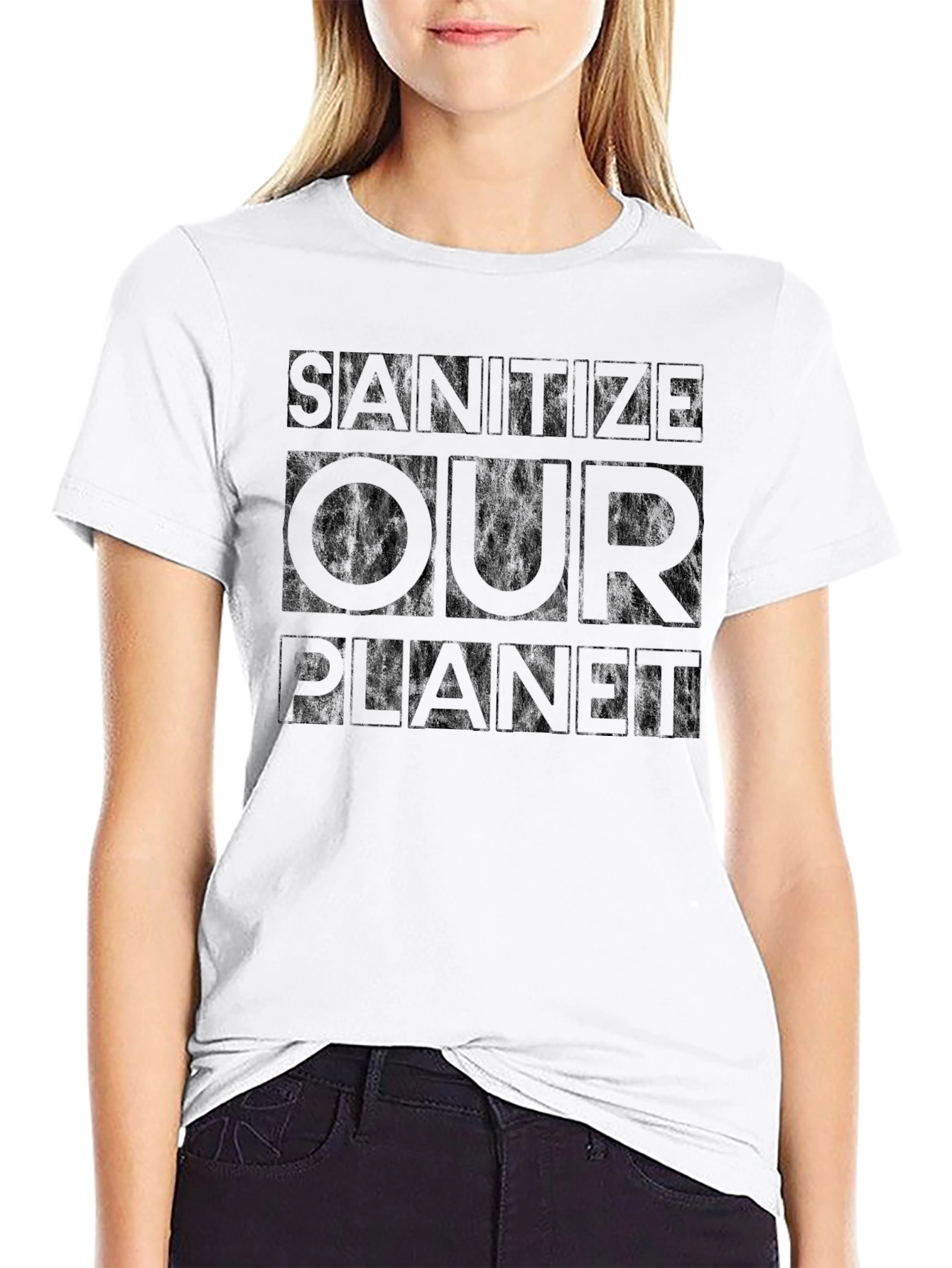 Sanitize Our Planet Graphic Tee - Black