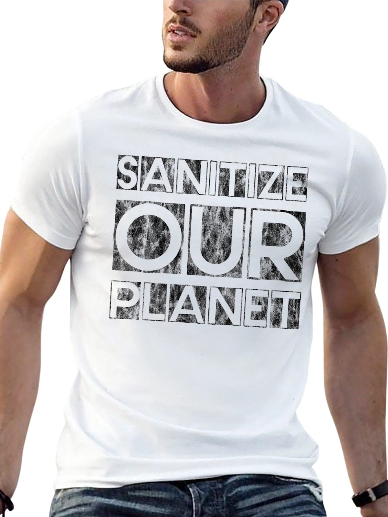 Sanitize Our Planet Graphic Tee - Black