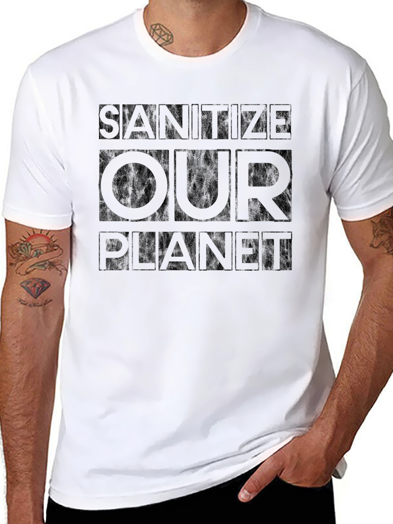Sanitize Our Planet Graphic Tee - Black