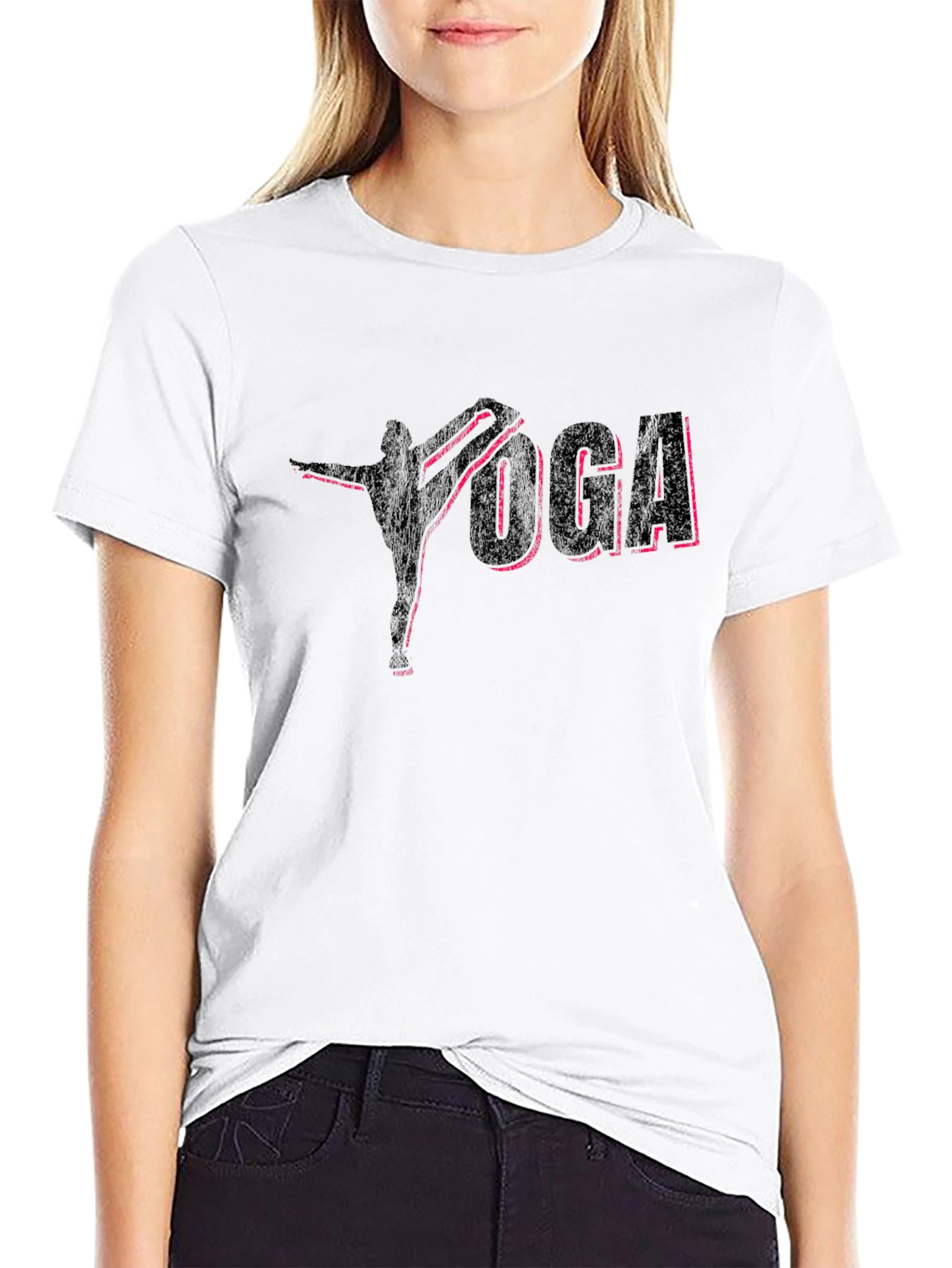Yoga Pose Graphic Tee - Stylish Black Cotton Shirt