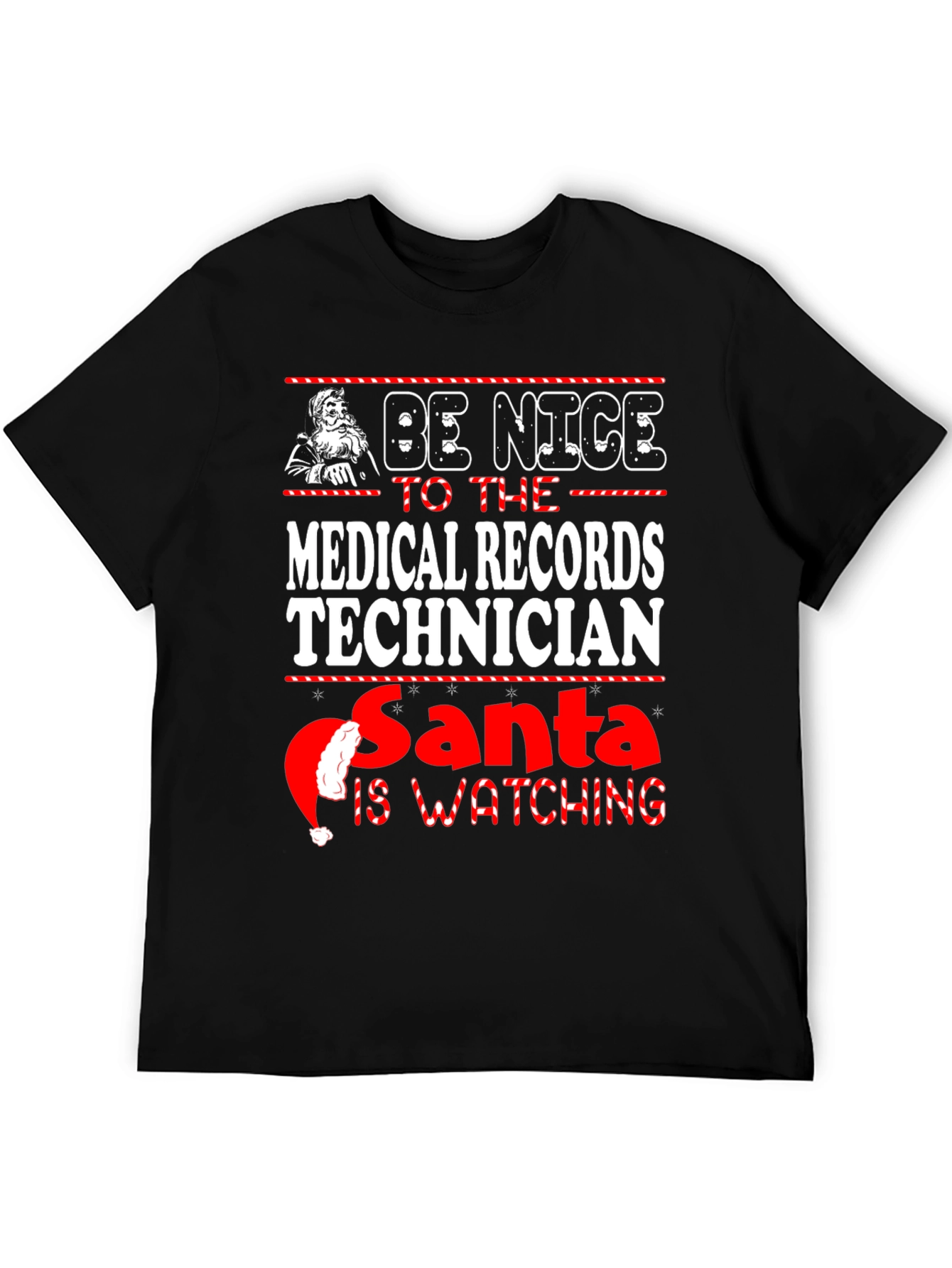 Medical Records Technician Santa Watching T-Shirt