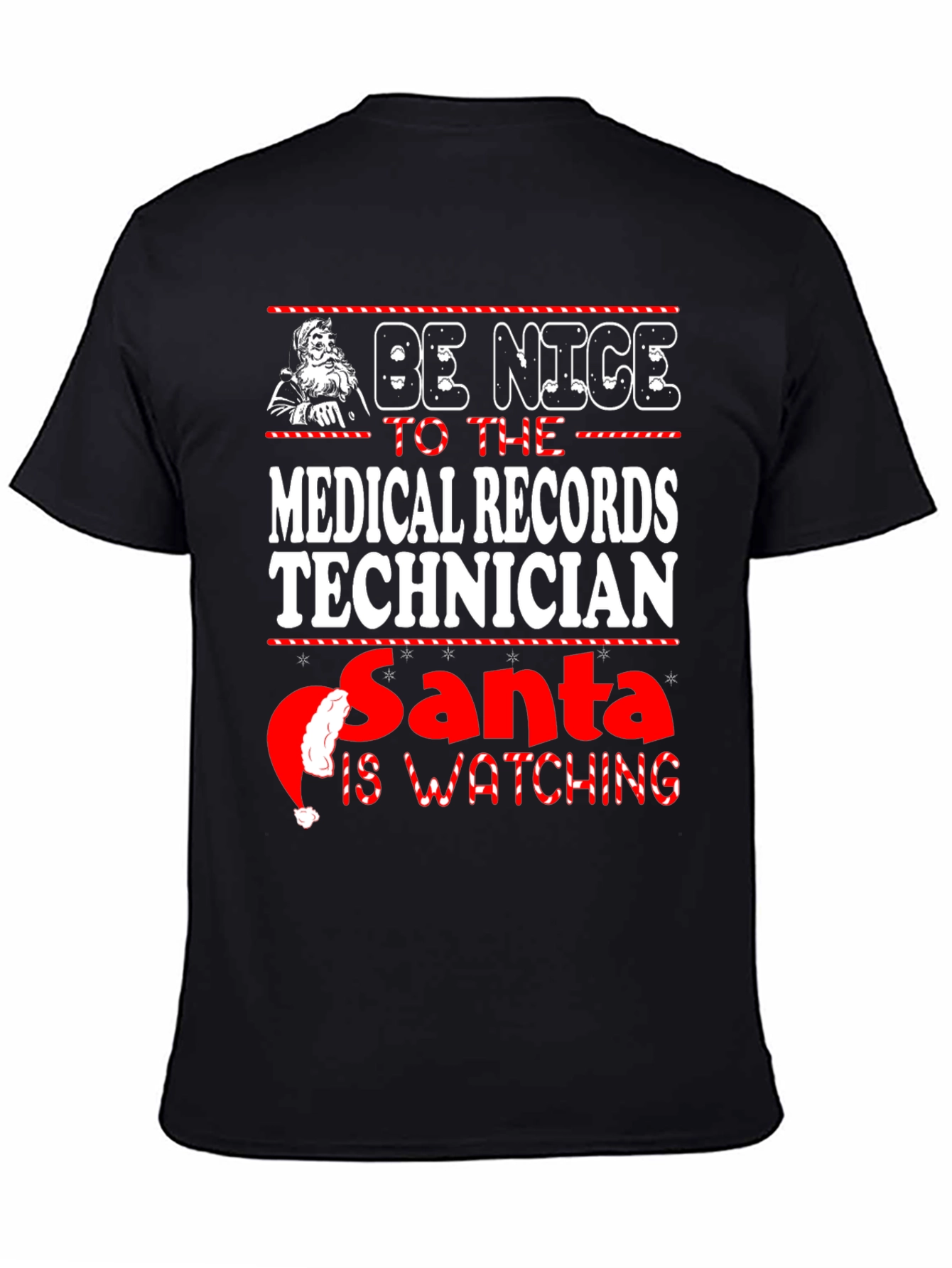 Medical Records Technician Santa Watching T-Shirt