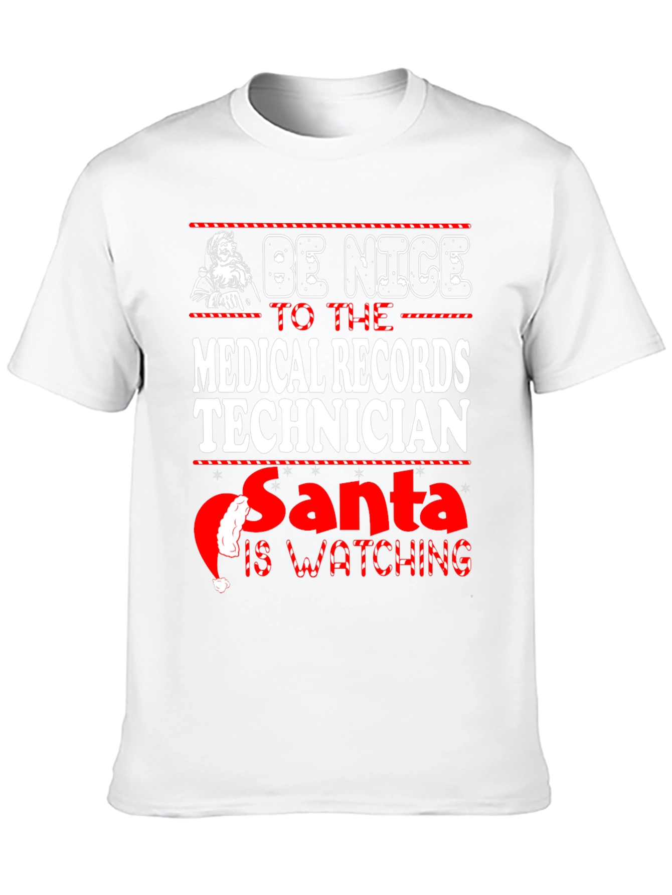 Medical Records Technician Santa Watching T-Shirt