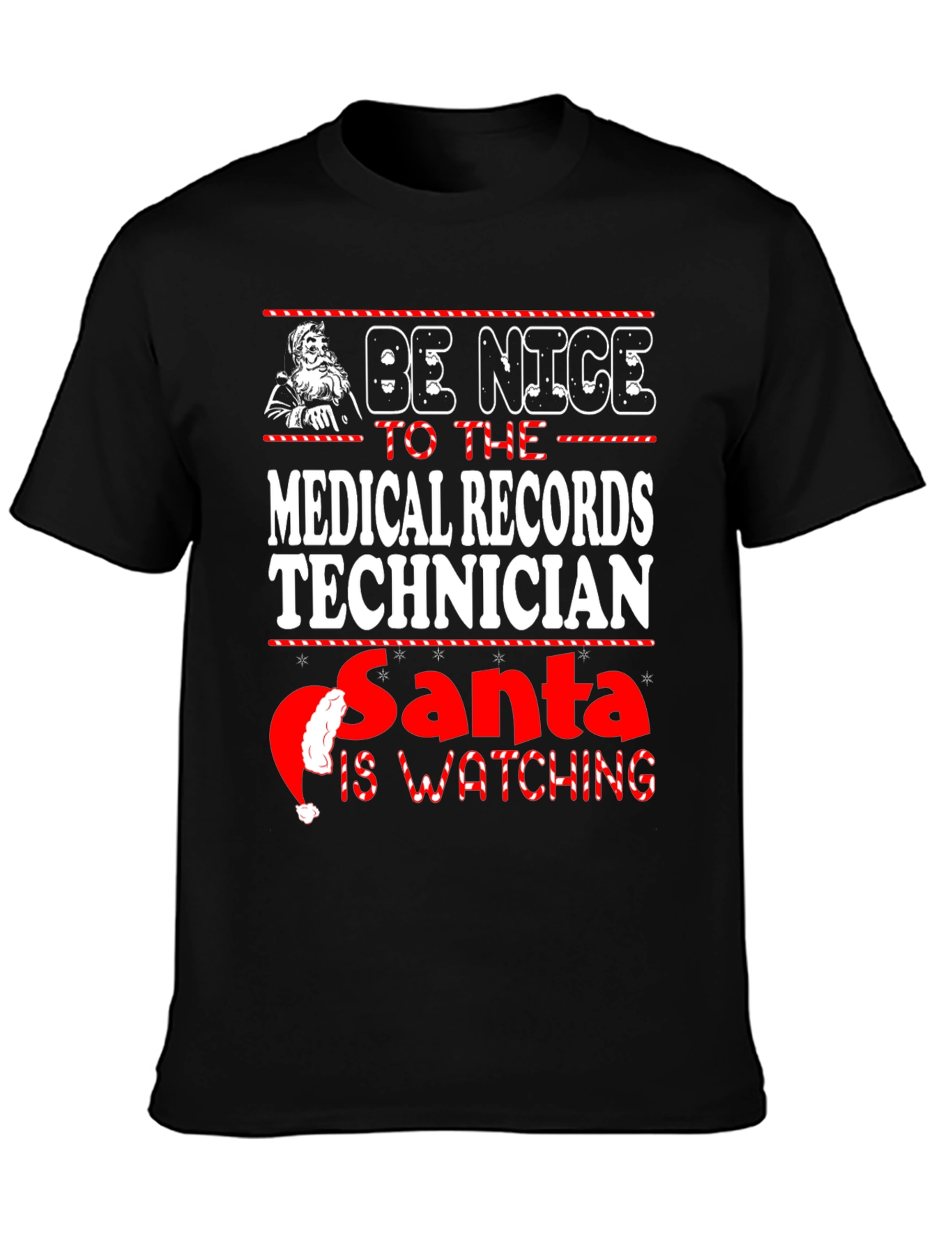 Medical Records Technician Santa Watching T-Shirt