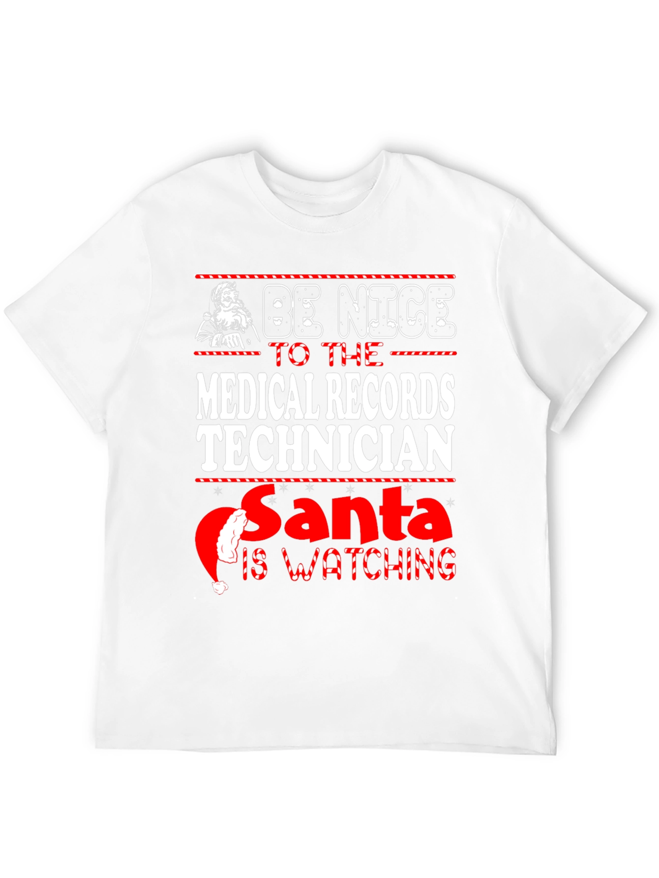 Medical Records Technician Santa Watching T-Shirt