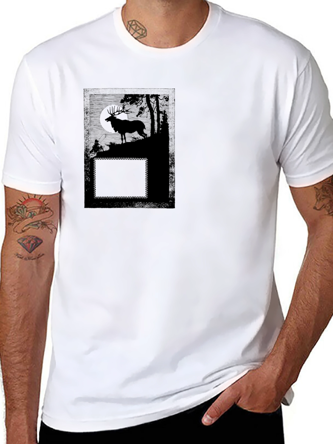Black Deer Graphic T-Shirt
