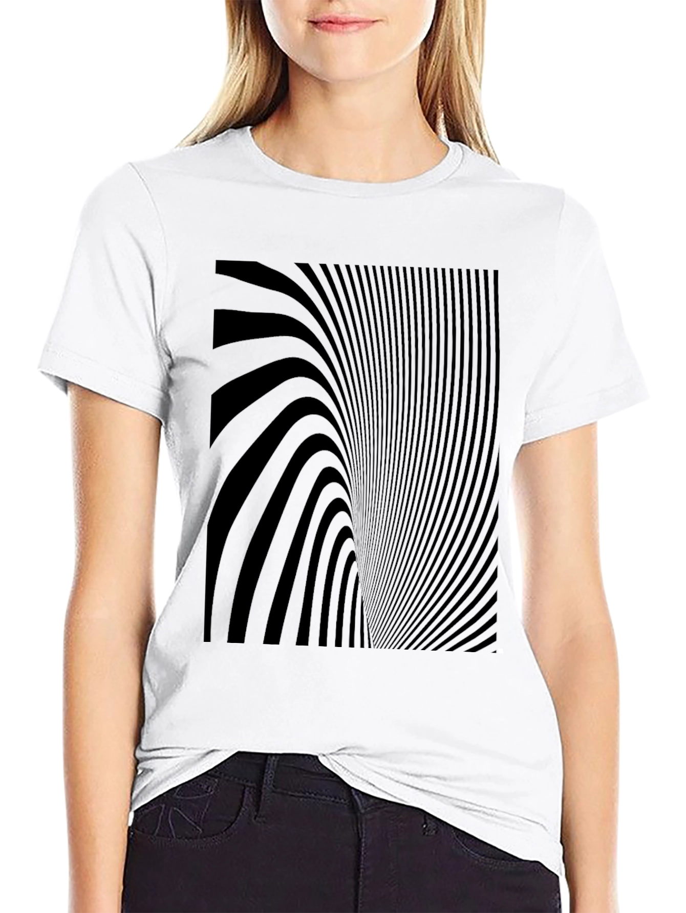 Optical Illusion Graphic Black T-Shirt
