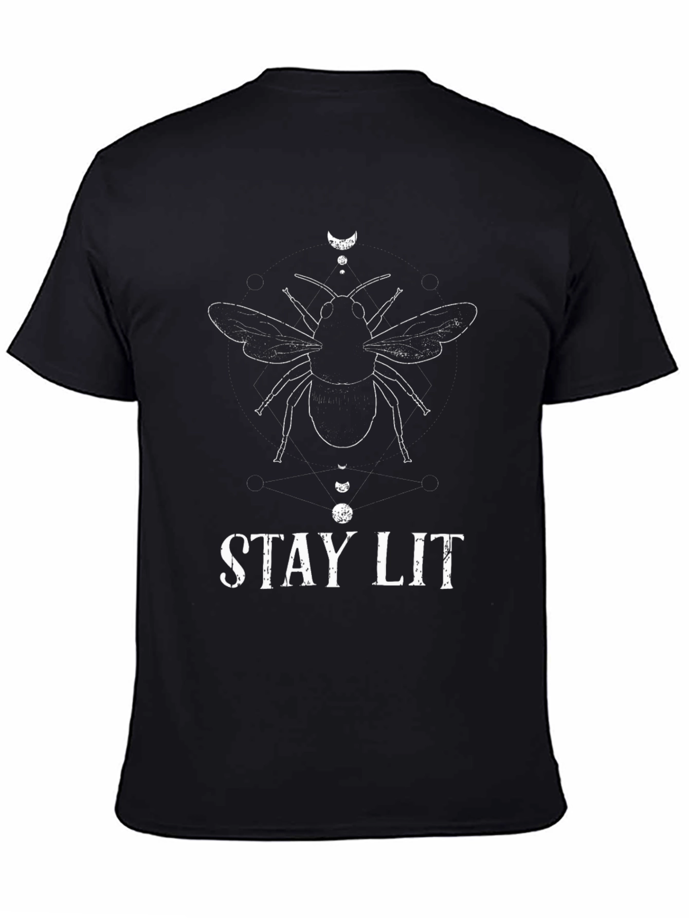 Stay Lit Graphic Tee - Black Cotton T-Shirt