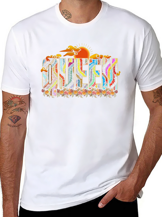 Queen Floral Graphic Black T-Shirt