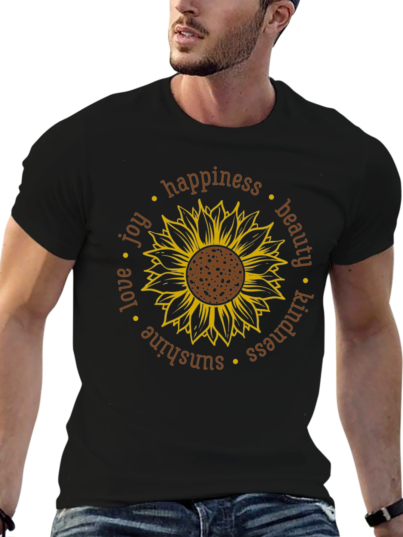 Sunflower Happiness Graphic T-Shirt - Unisex Cotton Tee