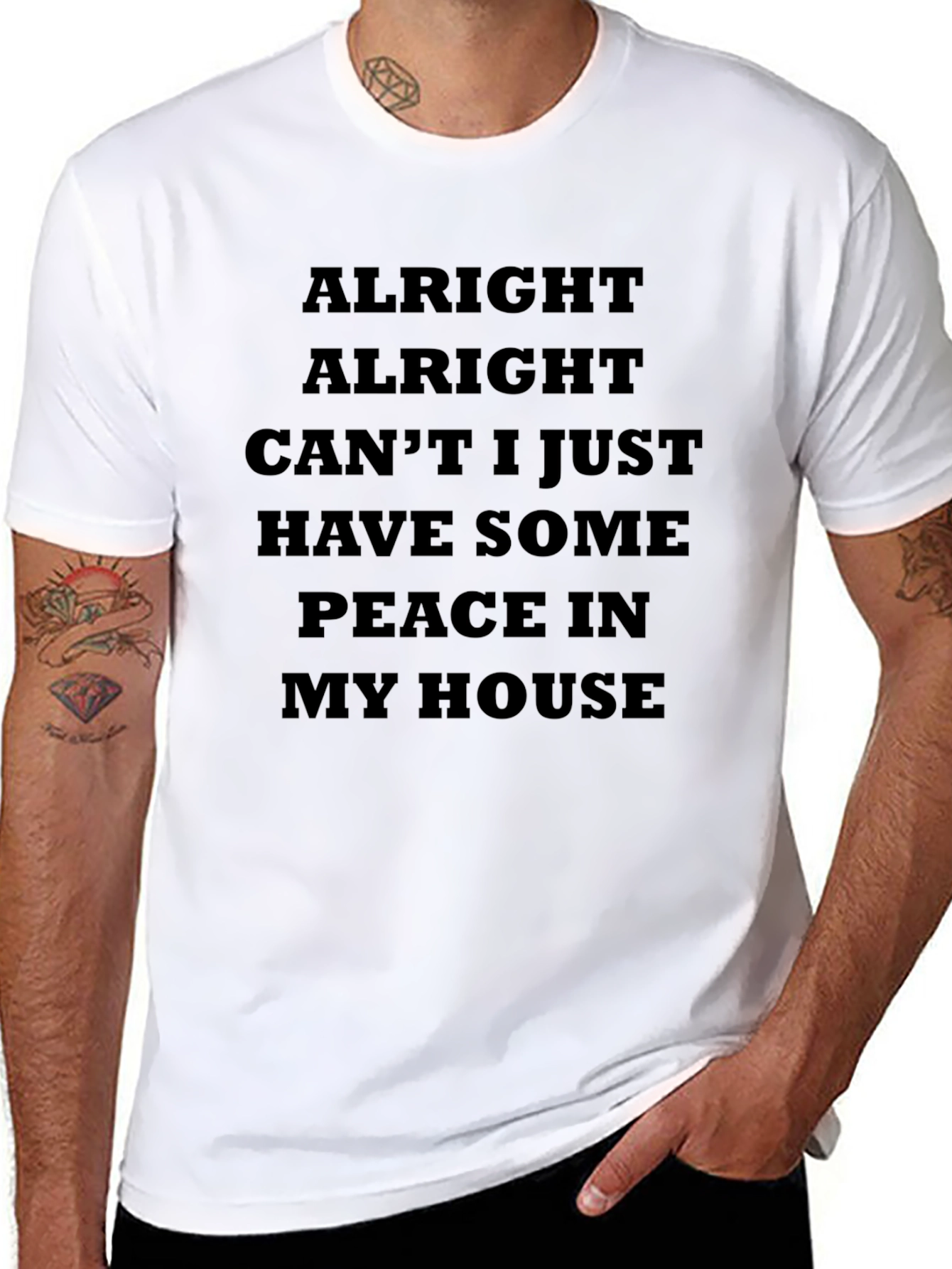 Alright Peace in My House Mens Black T-Shirt