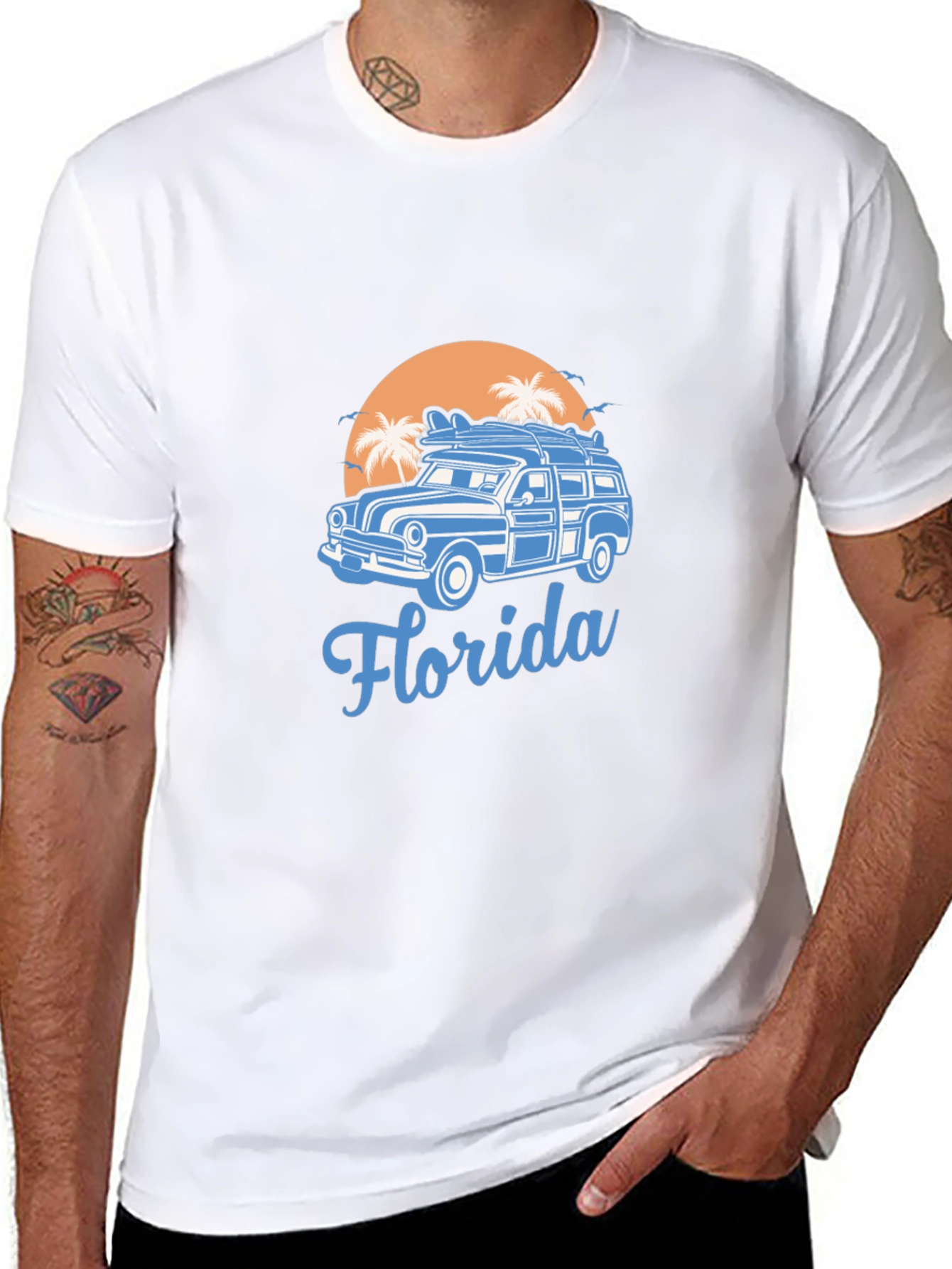 Florida Surf Car T-Shirt - Retro Beach Vibes