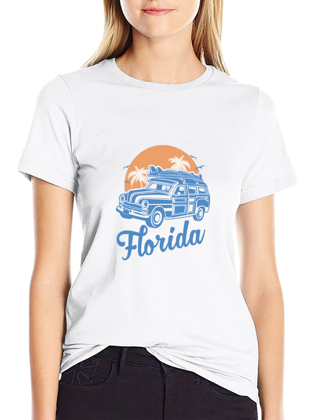 Florida Surf Car T-Shirt - Retro Beach Vibes