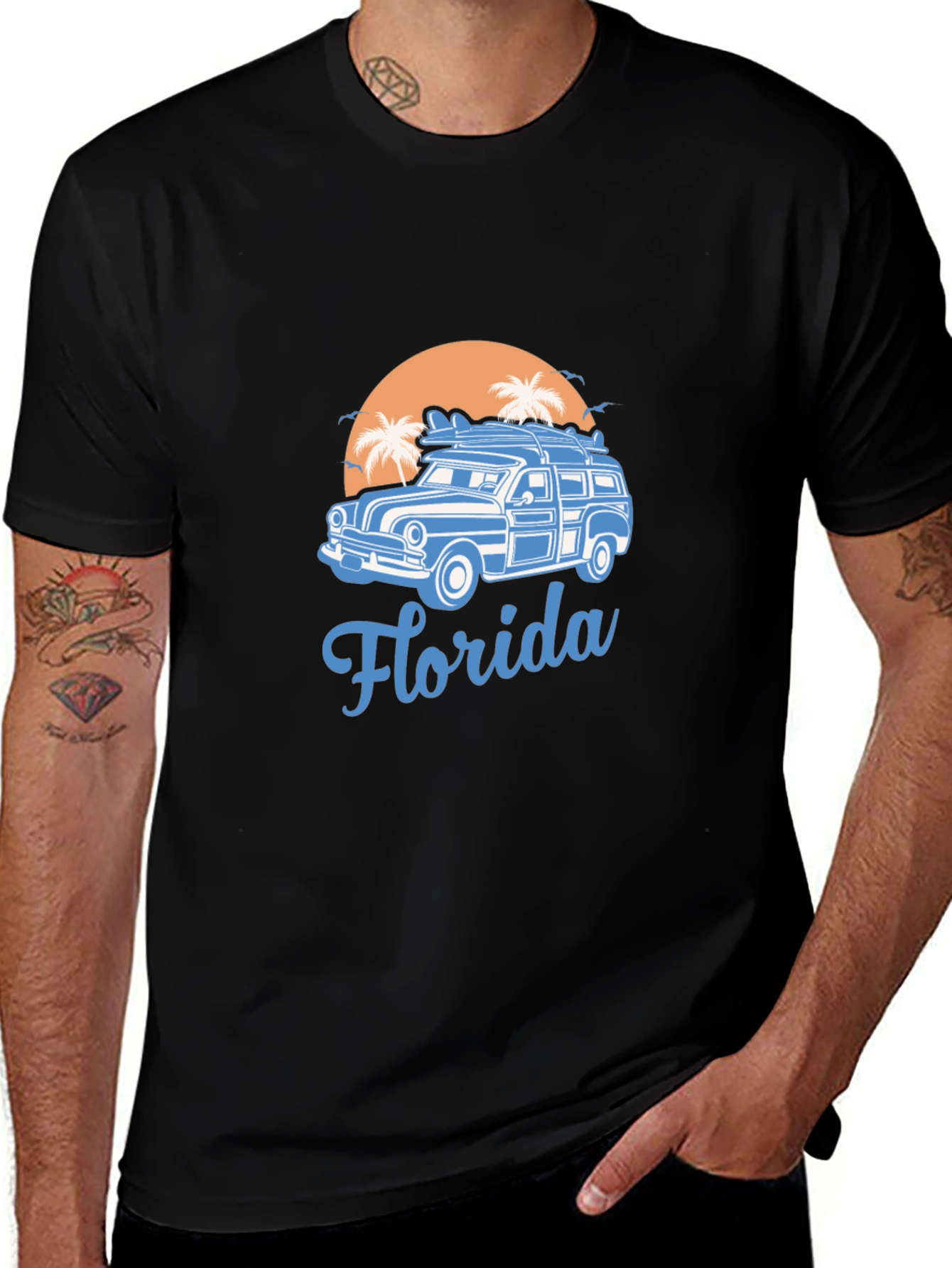 Florida Surf Car T-Shirt - Retro Beach Vibes