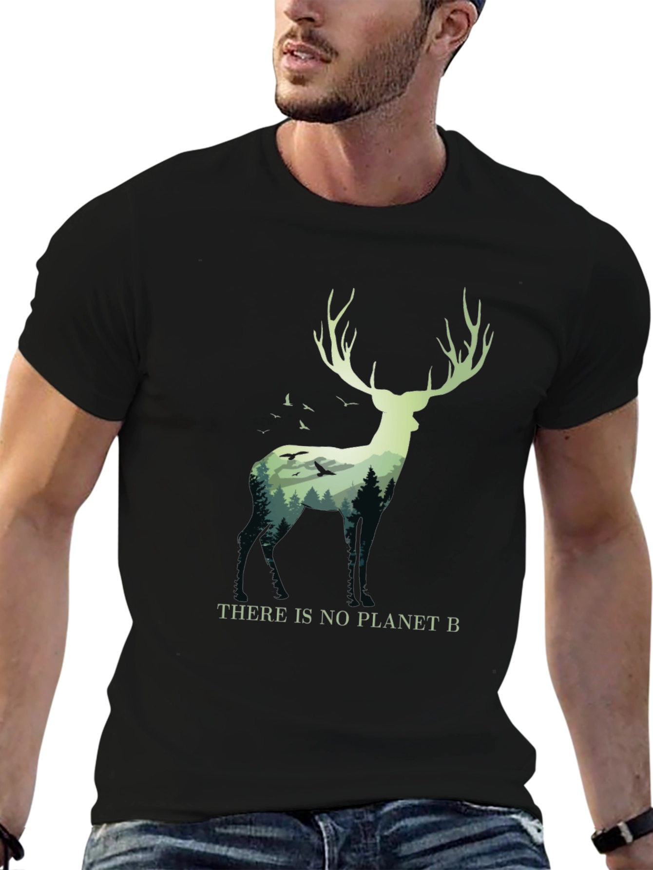 Eco-Friendly Deer Graphic Tee
