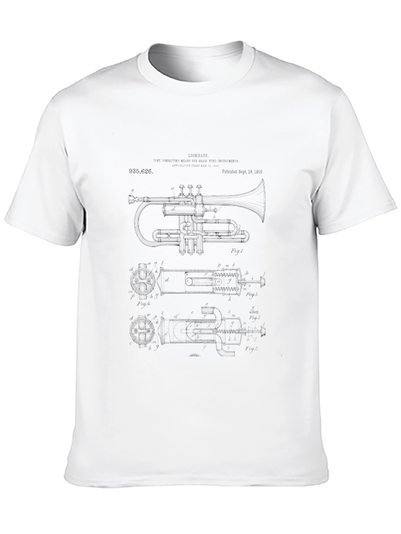 Black Trumpet Blueprint T-Shirt