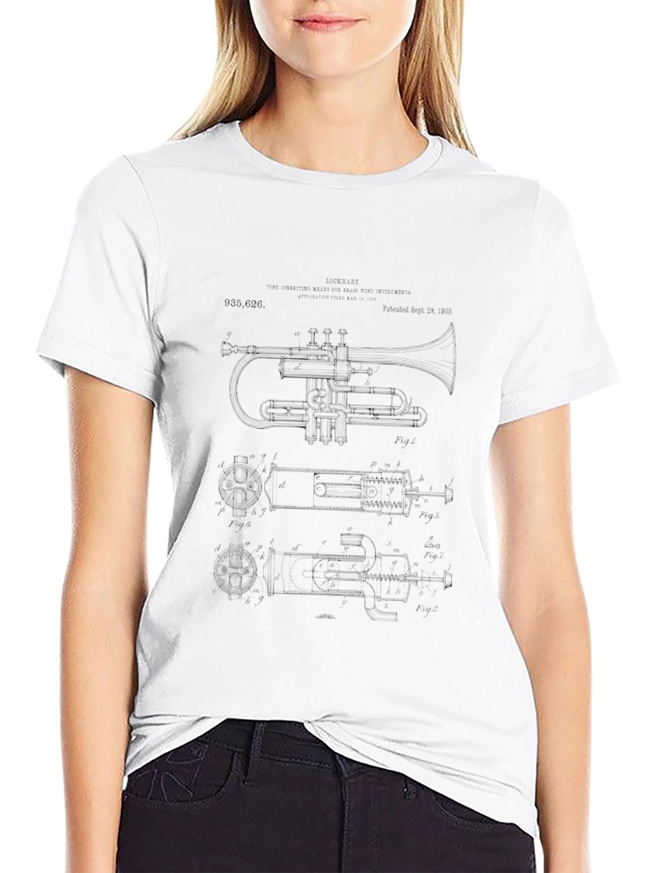 Black Trumpet Blueprint T-Shirt