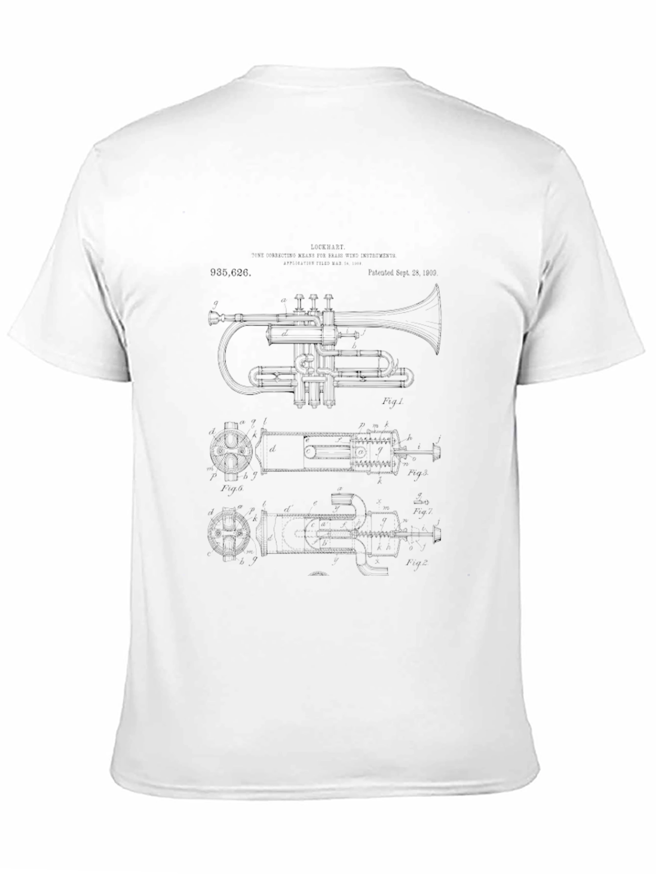 Black Trumpet Blueprint T-Shirt
