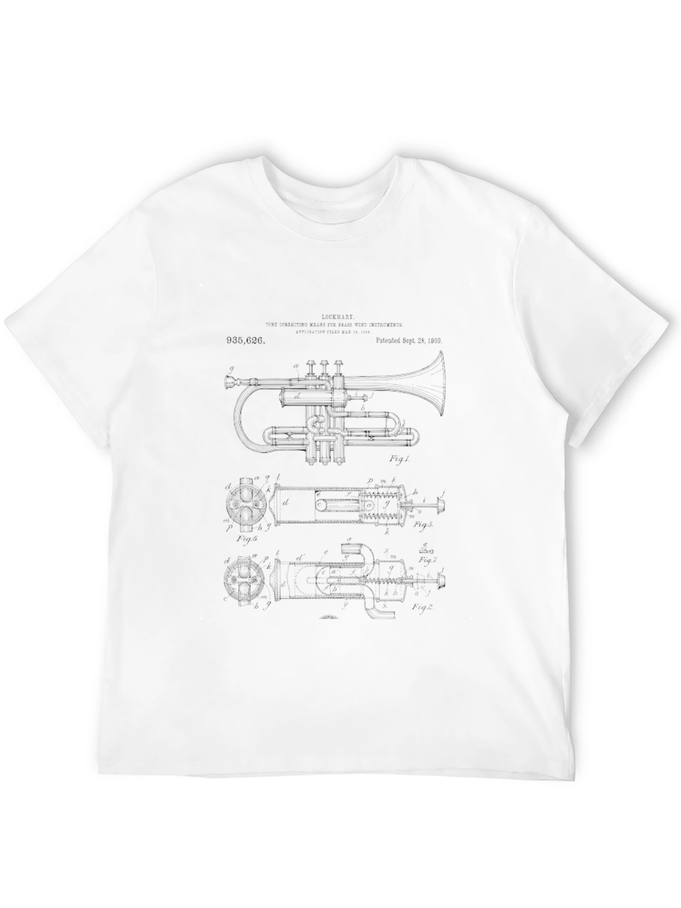 Black Trumpet Blueprint T-Shirt
