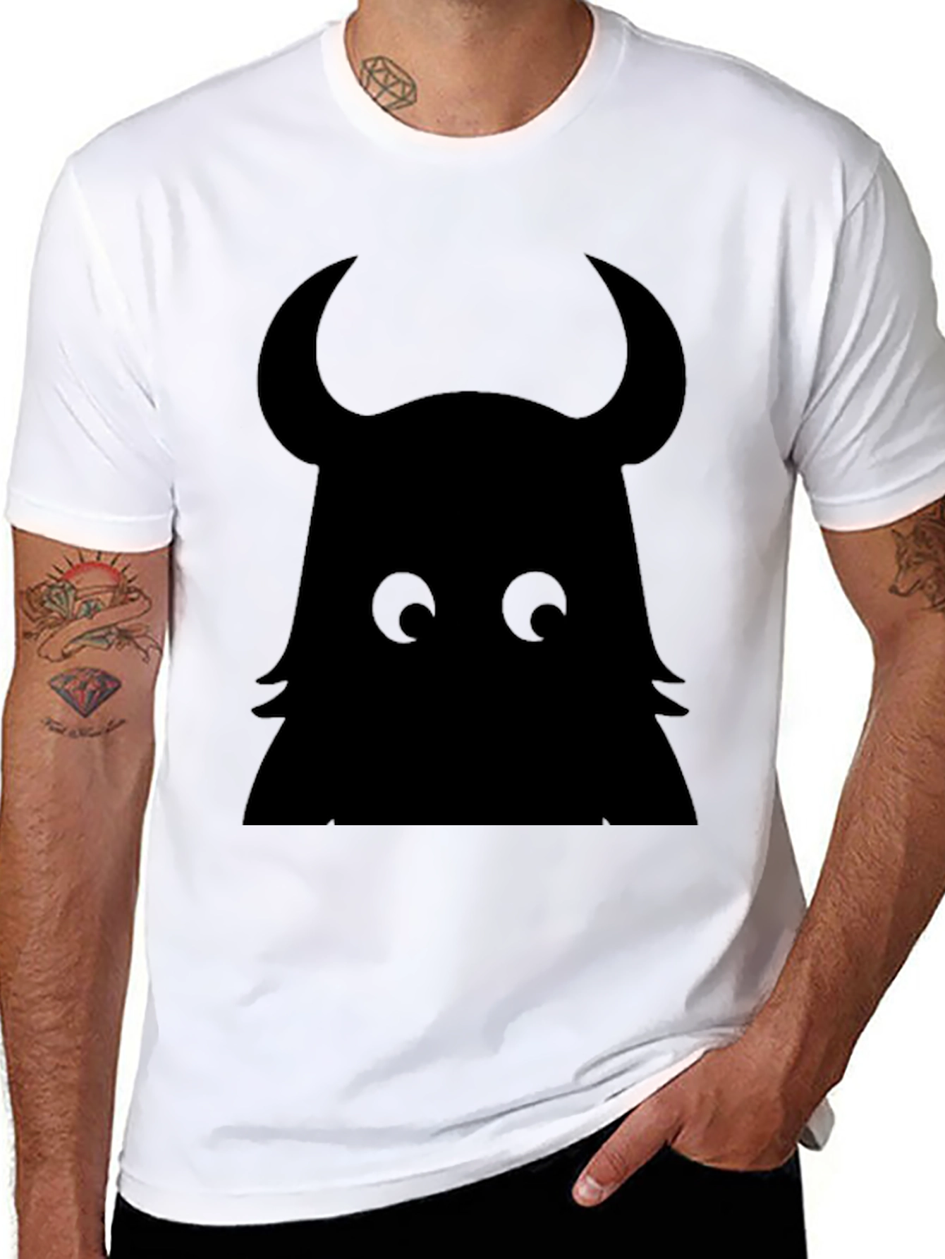 Monster Silhouette Graphic Black T-Shirt