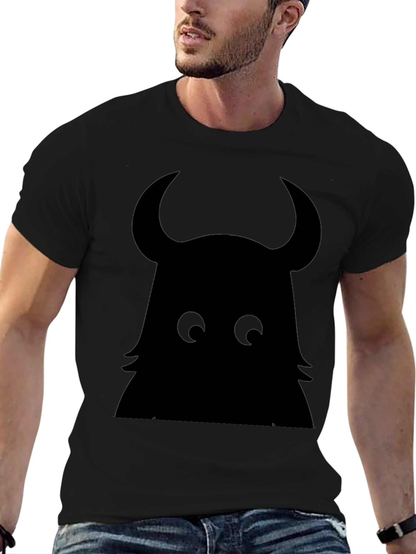 Monster Silhouette Graphic Black T-Shirt