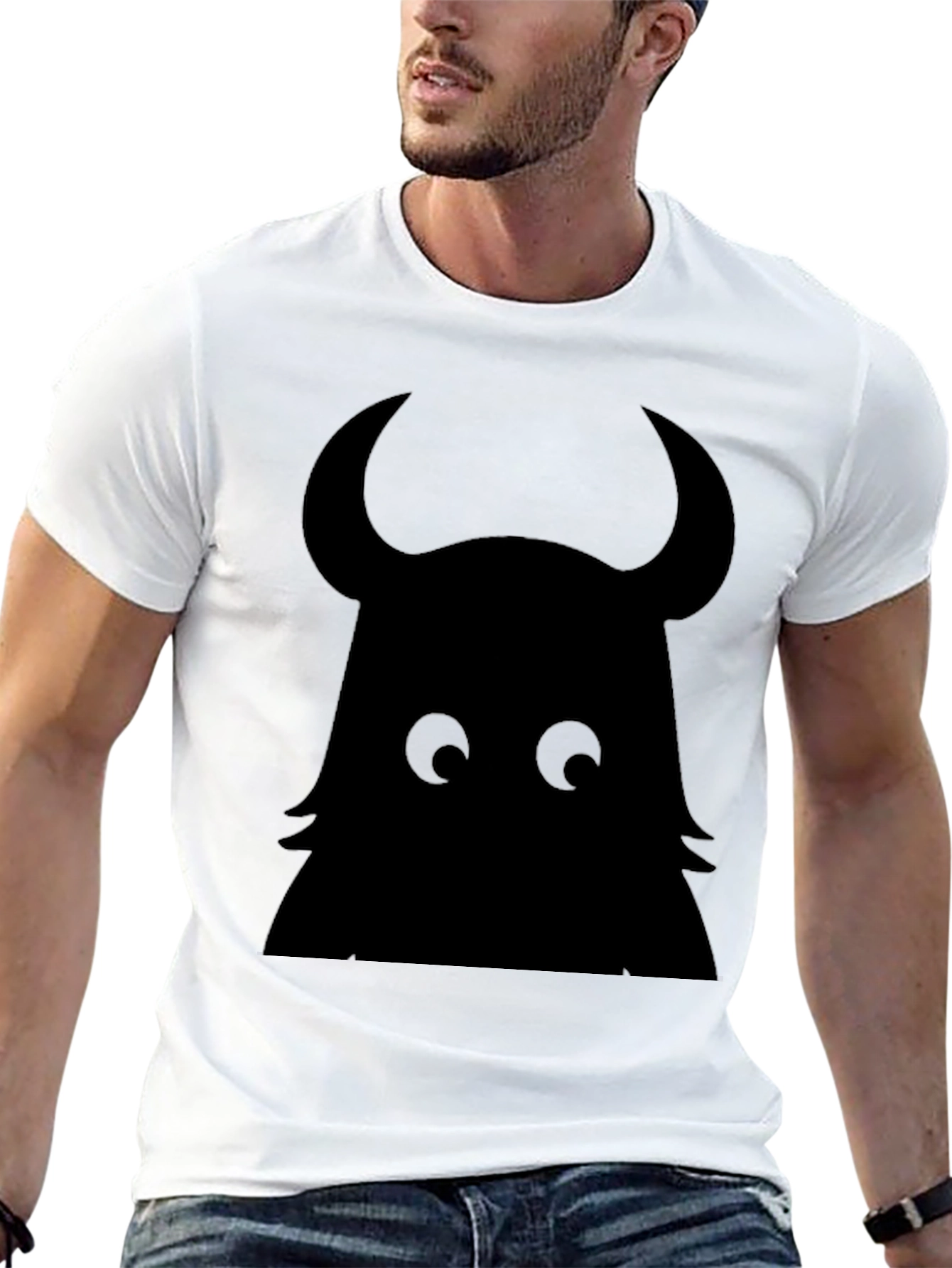 Monster Silhouette Graphic Black T-Shirt