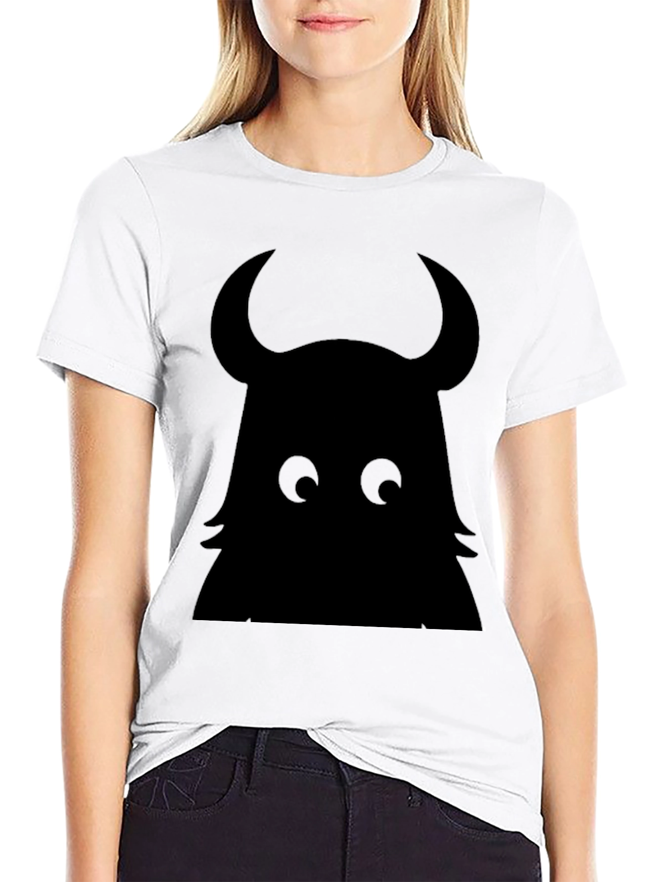 Monster Silhouette Graphic Black T-Shirt