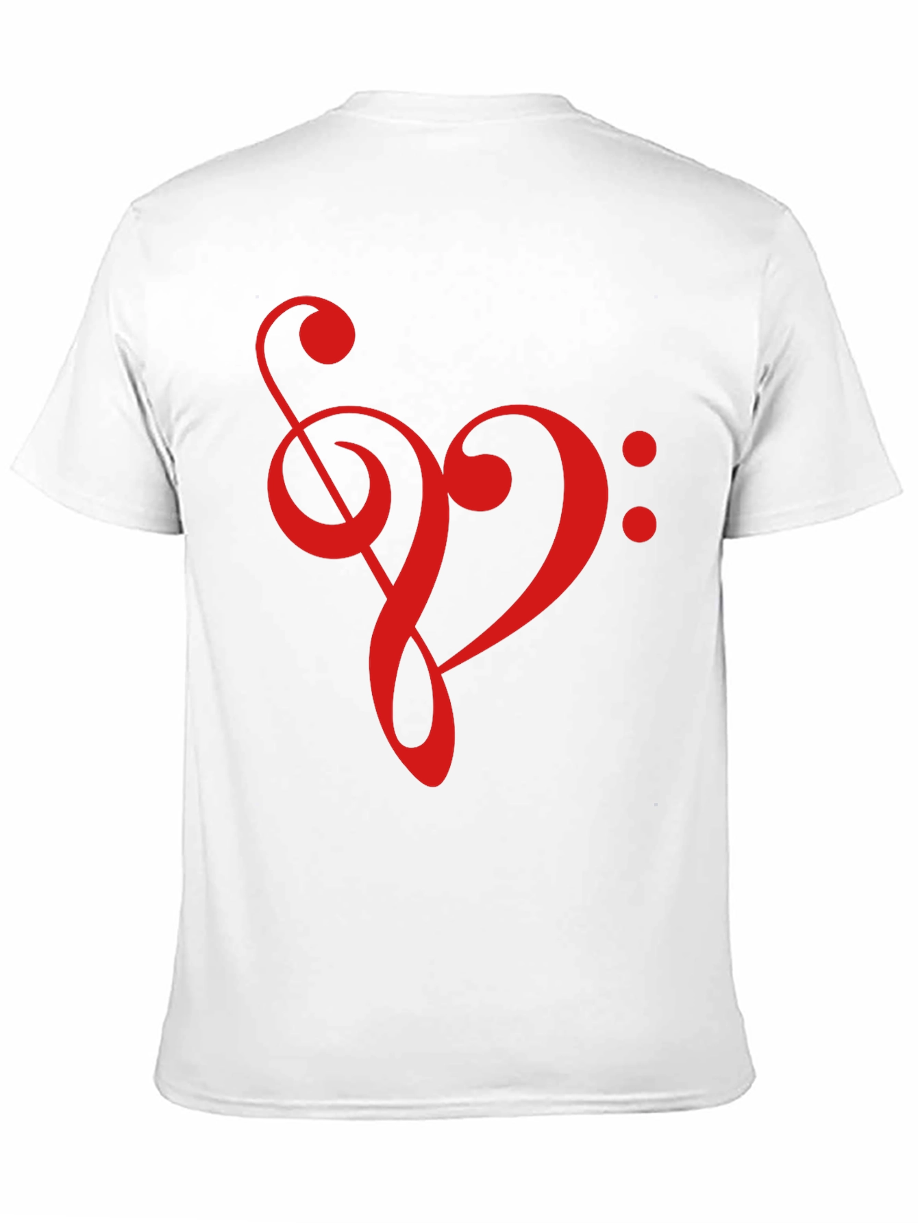 Musical Heart T-Shirt - Treble Clef Bass Clef Love
