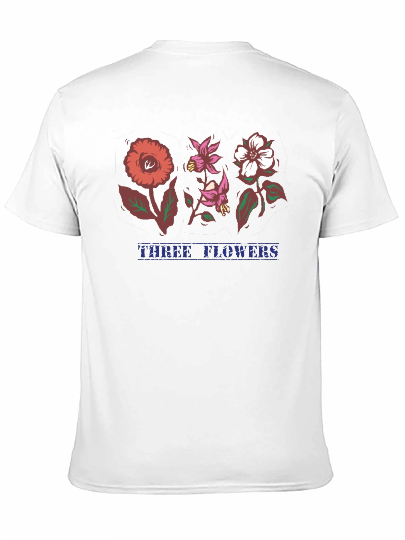 Three Flowers Graphic T-Shirt