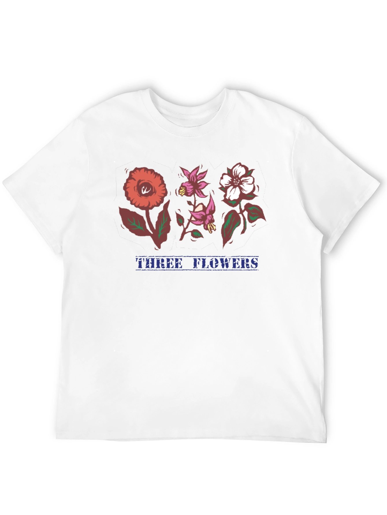Three Flowers Graphic T-Shirt