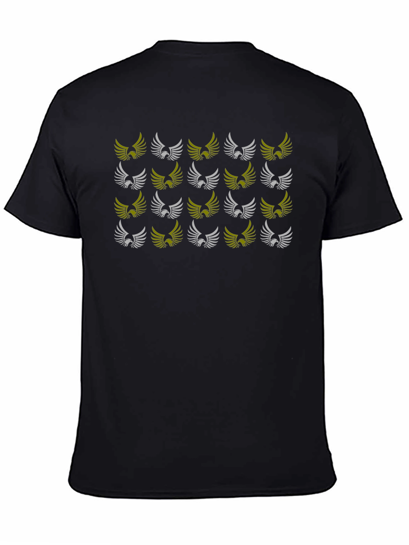 Eagle Wing Pattern Black T-Shirt