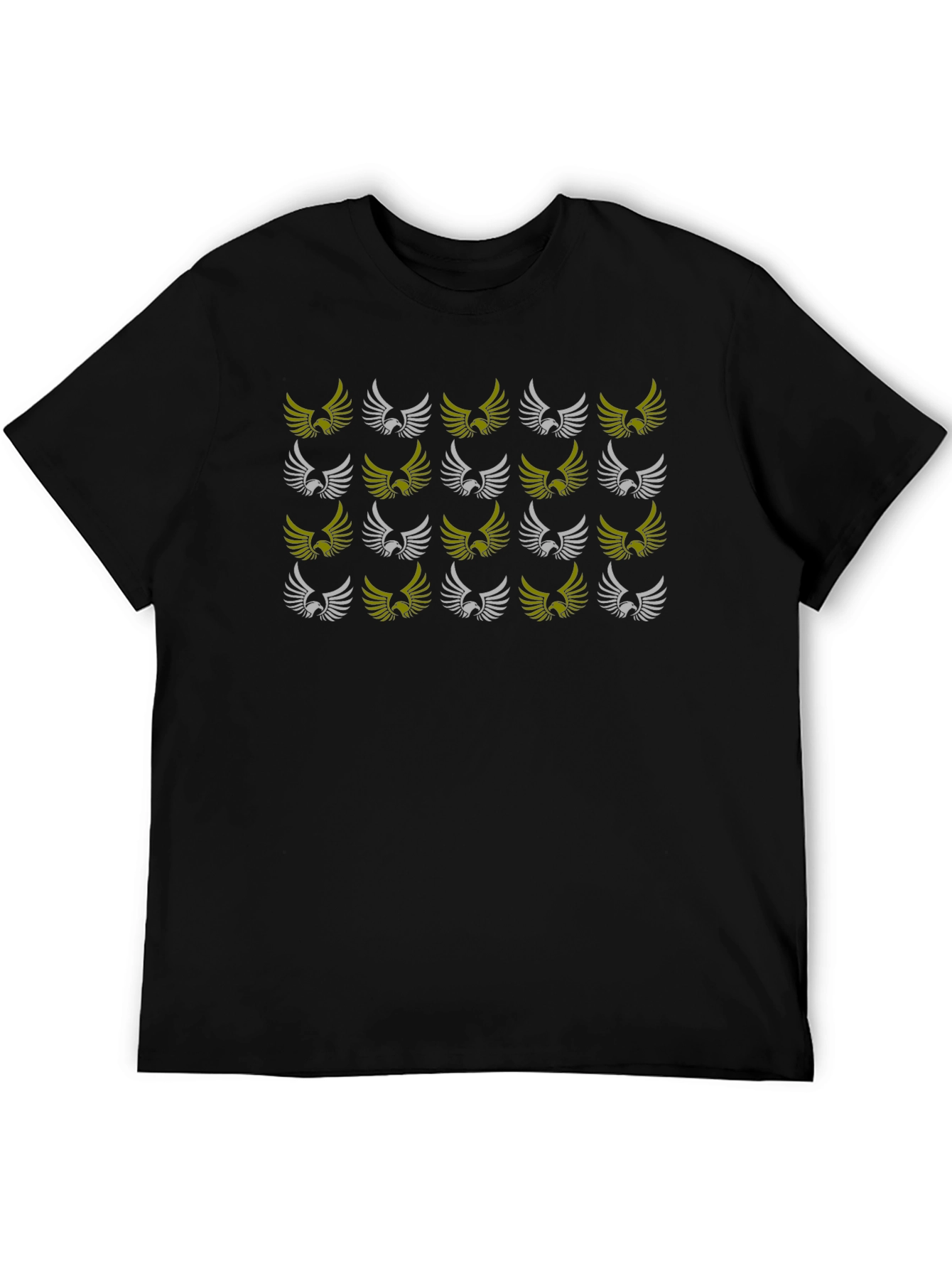 Eagle Wing Pattern Black T-Shirt
