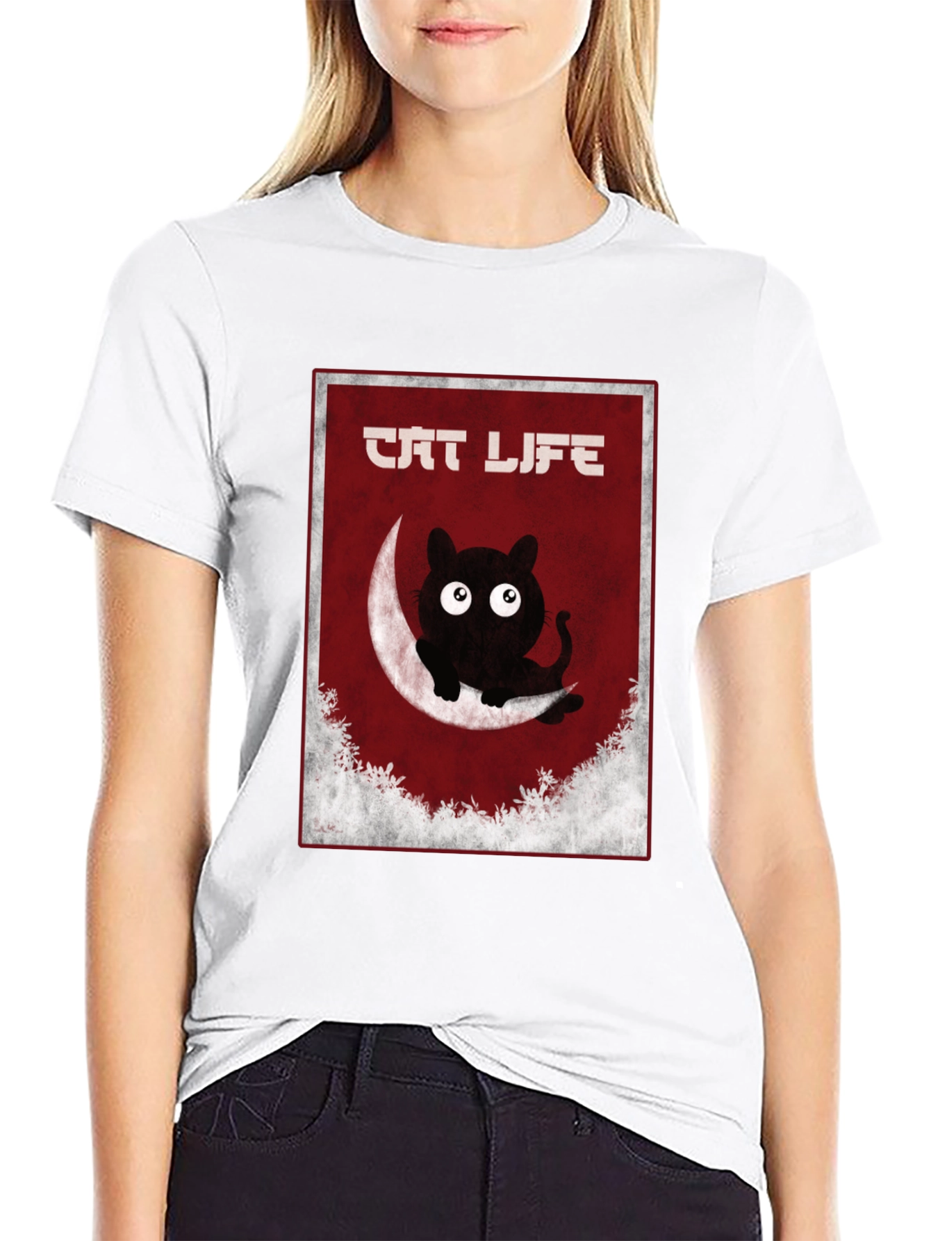 Cat Life Graphic T-Shirt - Mens Black Tee