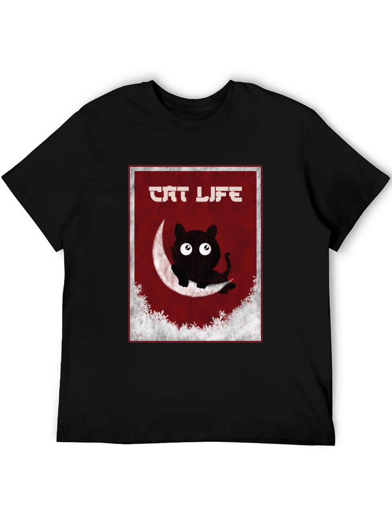 Cat Life Graphic T-Shirt - Mens Black Tee