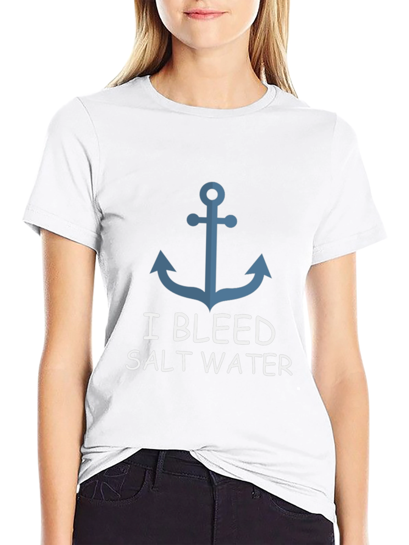 I Bleed Salt Water Anchor Graphic T-Shirt