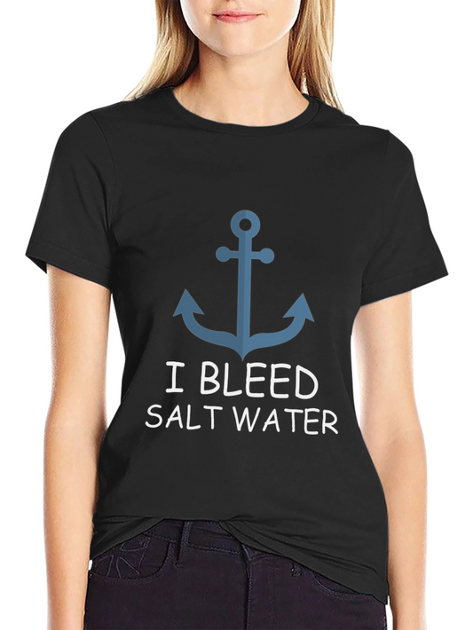 I Bleed Salt Water Anchor Graphic T-Shirt